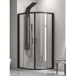Parois de douche quart de cercle FLORA 200 noir 90x90 x190 cm