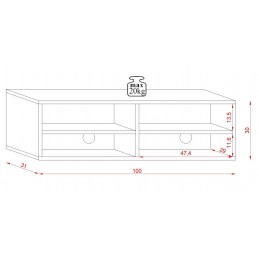 Meuble TV à suspendre DERBY 100 blanc brillant 100x30x31 cm