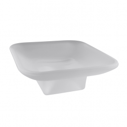 Porte-savon carré pose libre en verre PLAZA 8,5x8,5x5,5 cm