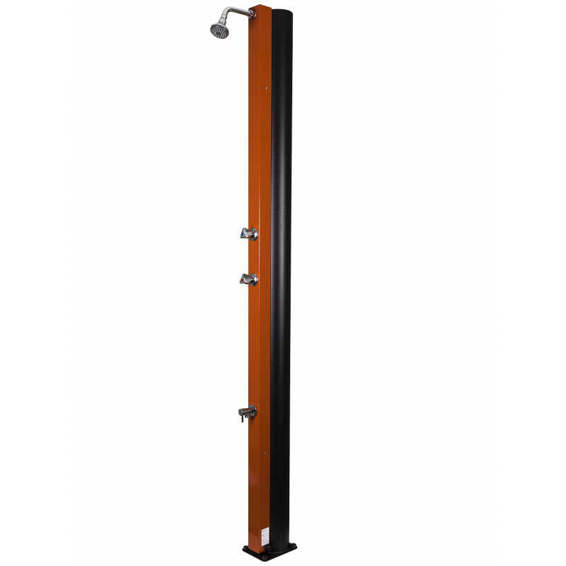 Douche de piscine solaire Orange avec rince pieds 30L