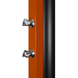 Douche de piscine solaire Orange avec rince pieds 30L