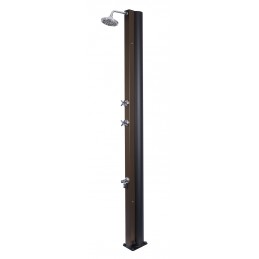 Douche de piscine solaire marron rustique avec rince pieds 30L