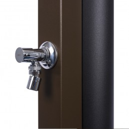 Douche de piscine solaire marron rustique avec rince pieds 30L