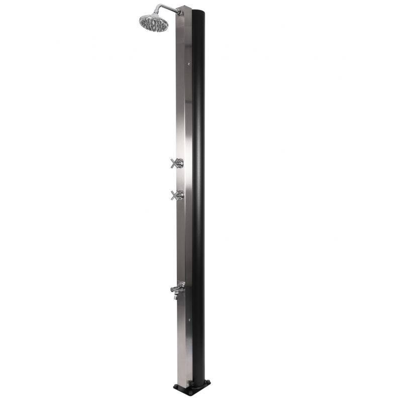 Douche de piscine solaire en acier inoxydable avec rince pieds 30L