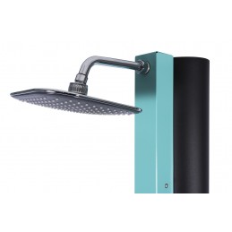 Douche de piscine solaire Bleue avec rince pieds 40L