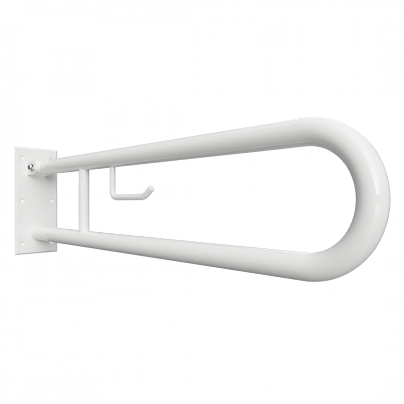Barre d'appui blanche U HELP 813 avec supp. papier toilette 10x25x82,9cm