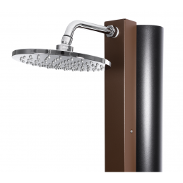 Douche de piscine solaire Marron Rustique avec rince pieds 40L