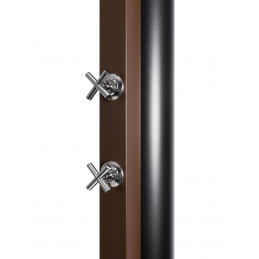 Douche de piscine solaire Marron Rustique avec rince pieds 40L