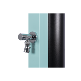 Douche de piscine solaire Bleue avec rince pieds 40L