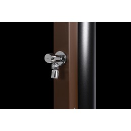 Douche de piscine solaire Marron Rustique avec rince pieds 40L