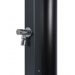 Douche de piscine solaire grise avec rince pieds 40L