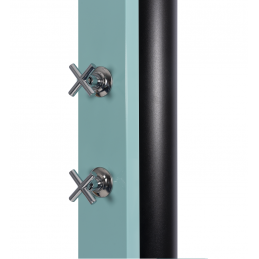 Douche de piscine solaire CROSS Bleue avec rince pieds 40L