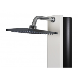 Douche de piscine solaire SQUARE Blanche avec rince pieds 40L