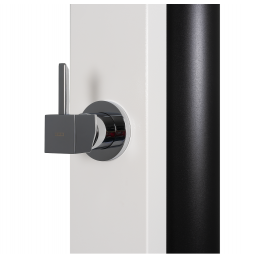 Douche de piscine solaire SQUARE Blanche avec rince pieds 40L