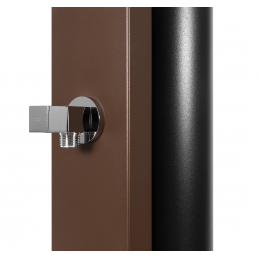 Douche de piscine solaire SQUARE Marron rustique avec rince pieds 40L