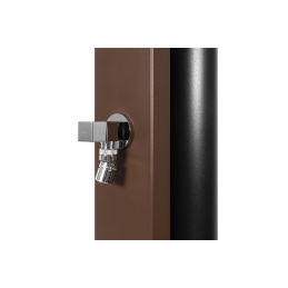 Douche de piscine solaire SQUARE Marron rustique avec rince pieds 40L