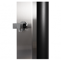 Douche de piscine solaire SQUARE acier inoxydable avec rince pieds 40L