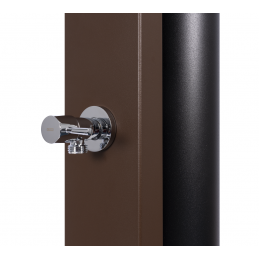 Douche de jardin solaire PULSATE marron rustique avec rince pieds 40L