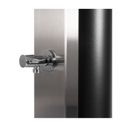 Douche de jardin solaire PULSATE en acier inoxydable avec rince pieds 40L