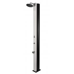 Douche de jardin solaire PULSATE blanche avec rince pieds temporisé 40L