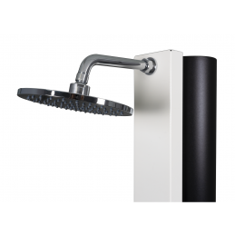 Douche de jardin solaire PULSATE blanche avec rince pieds temporisé 40L