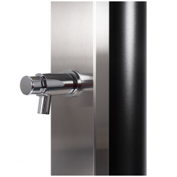 Douche de piscine solaire ULTIMATE en acier rince pieds temporisé 60L