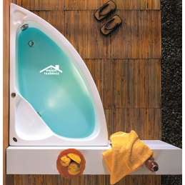 Baignoire d'angle avec châssis en acrylique lucite KONCHILI 125x90x33 cm