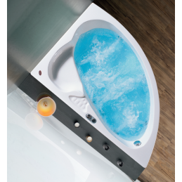 Baignoire d’angle avec châssis KONCHILI 155x100 cm