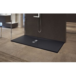 Receveur de douche noir ultraplat recoupable NOVELLINI CUSTOM 120x80 cm - H 3,5 cm