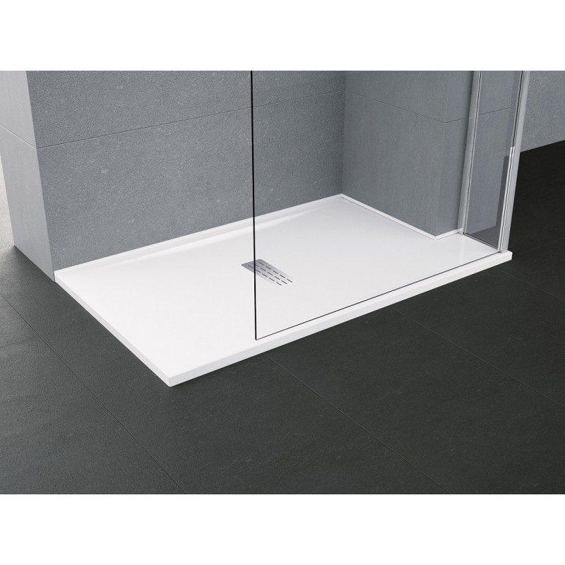 Receveur de douche blanc ultraplat recoupable NOVELLINI CUSTOM 120x100 cm - H 3,5 cm