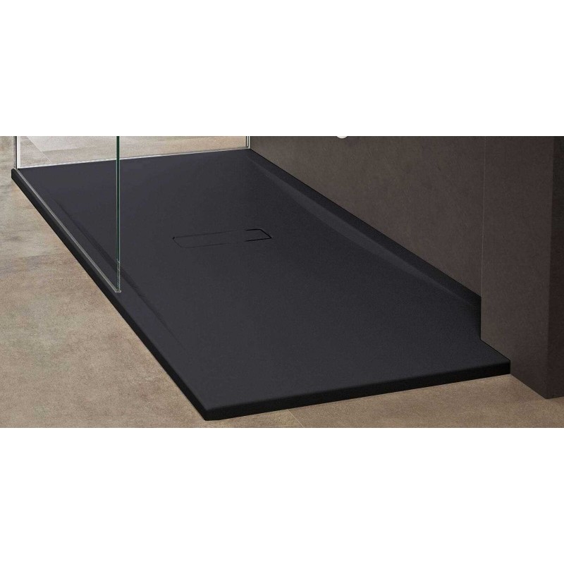 Receveur de douche noir ultraplat recoupable NOVELLINI CUSTOM 160x70 cm - H 3,5 cm