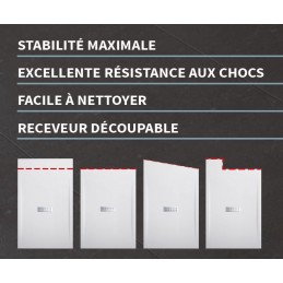 Receveur de douche blanc ultraplat recoupable NOVELLINI CUSTOM 180x80 cm - H 3,5 cm