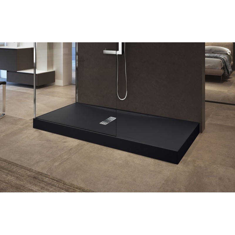 Receveur de douche noir NOVELLINI CUSTOM 140x70 cm - H 12 cm