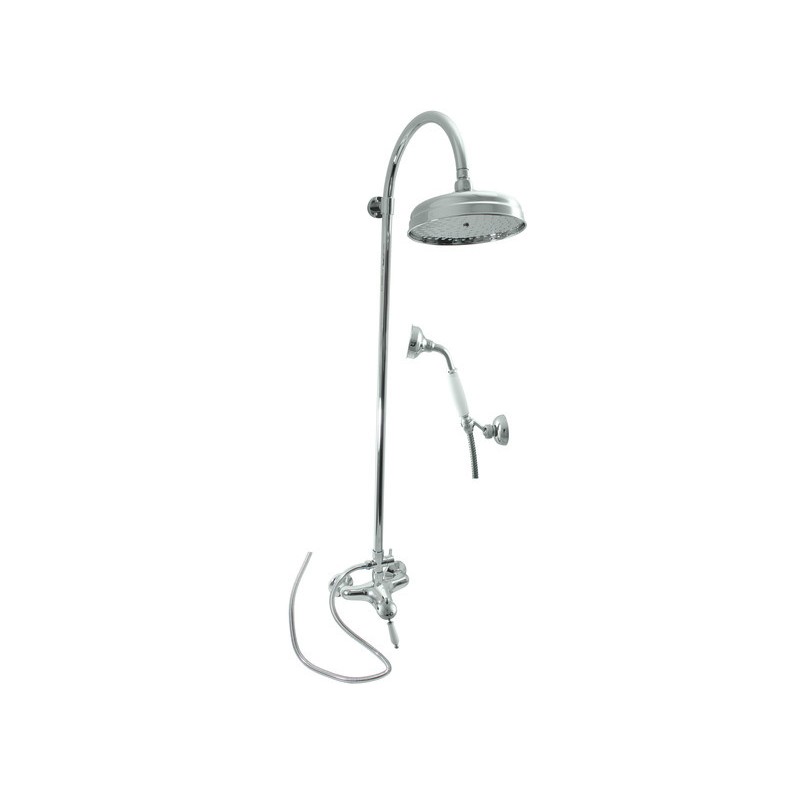 Colonne de douche LABE avec douchette laiton chromé et poignée en céramique H.111cm