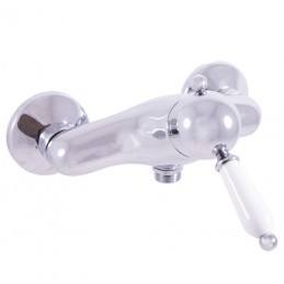 Colonne de douche LABE avec douchette laiton chromé et poignée en céramique H.111cm