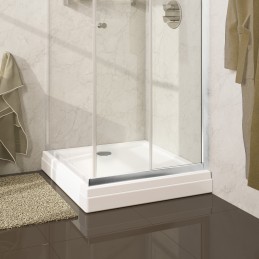 Receveur de douche acrylique rectangulaire RIHO DAVOS 253 100x90x4,5 cm, avec pieds et tablier
