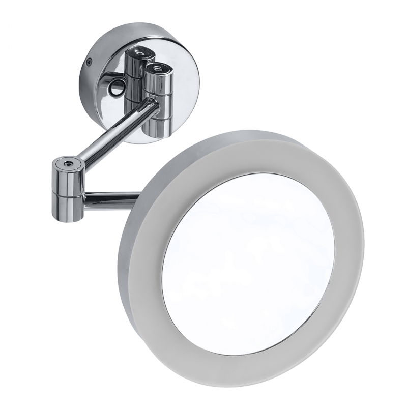 Miroir de douche grossissant mural avec LED 20 cm