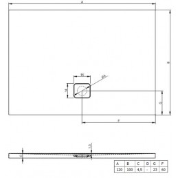 Grand receveur de douche encastré rectangulaire RIHO BASEL 432 120x100x4,5 cm