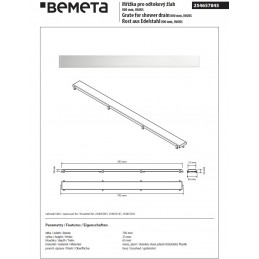 Grille INOKS pour caniveau de douche 80 cm en acier inoxydable