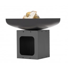 Brasero de jardin TONO 70 cm avec range bois en acier