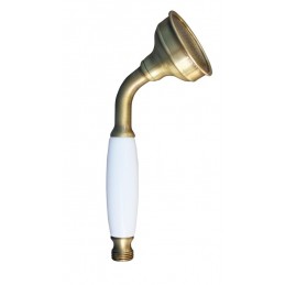 Set de douche complet RETRO avec flexible de 150 cm et support fixe en laiton bronze