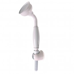 Set de douche complet RETRO avec flexible de 150 cm et support fixe en laiton blanc