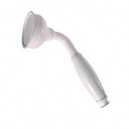 Set de douche complet RETRO avec flexible de 150 cm et support fixe en laiton blanc