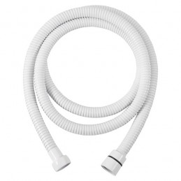 Set de douche complet RETRO avec flexible de 150 cm et support fixe en laiton blanc
