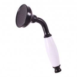 Set de douche complet RETRO avec flexible de 150 cm et support fixe en laiton noir