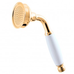 Set de douche complet RETRO avec flexible de 150 cm et support fixe en laiton doré