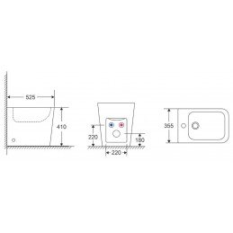 Bidet à poser noir DOUA  52,5x35,5x41 cm
