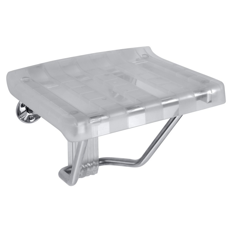 Siège de douche escamotable transparent HELP 55,5x38x46 cm