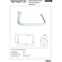 Barre d'appui blanche HELP 54,5x26,6x8 cm