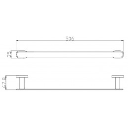 Porte-serviette YUKON en laiton blanc chromé 50,6 cm
